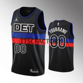 Camiseta Hombre Detroit Pistons Personalizadas Jordan 2022-23 Statement Edition Negro Swingman